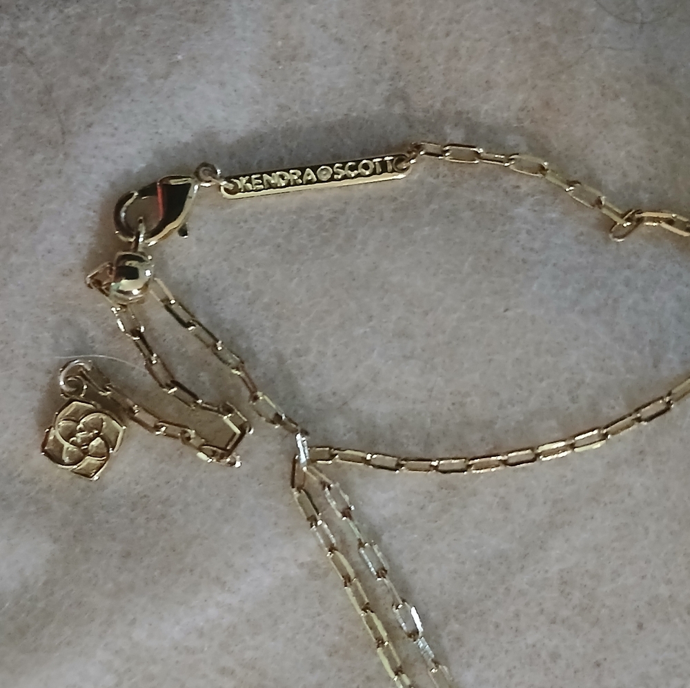 Kendra Scott Gold Necklace with White Crystal Accents! Comes with Box & Dust Bag - Picture 2 of 6